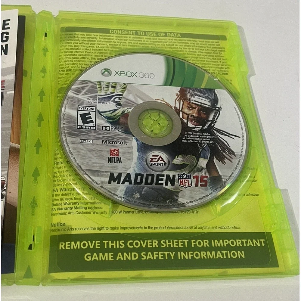 Madden NFL 15 Microsoft Xbox 360 No Manual‎